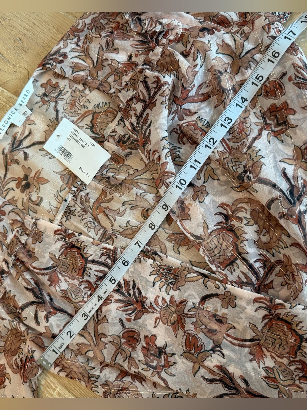 Dakota Blush Multi Floral Mini Dress Metallic Accent Size 0 - Picture 8 of 11